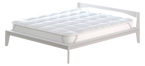 Topper Matrimoniale Trapuntato 300 gr/mq con Elastici Basic Bianco
