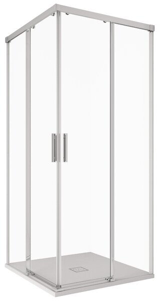 Box Doccia Angolare 80x100 cm 2 Ante Scorrevoli in Cristallo Trasparente 6mm H195 Bonussi Grace