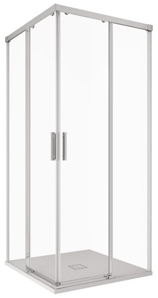 Box Doccia Angolare 110x120 cm 2 Ante Scorrevoli in Cristallo Trasparente 6mm H195 Bonussi Grace