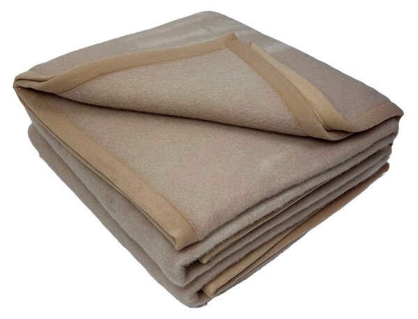 Coperta Pura Lana Singola Doubleface 450 gr/mq Cober Parker Crema