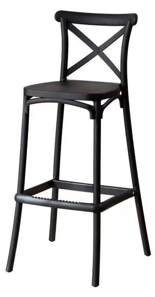 Set 4 Sgabelli 40x36x91 cm in Polipropilene Pompei Nero