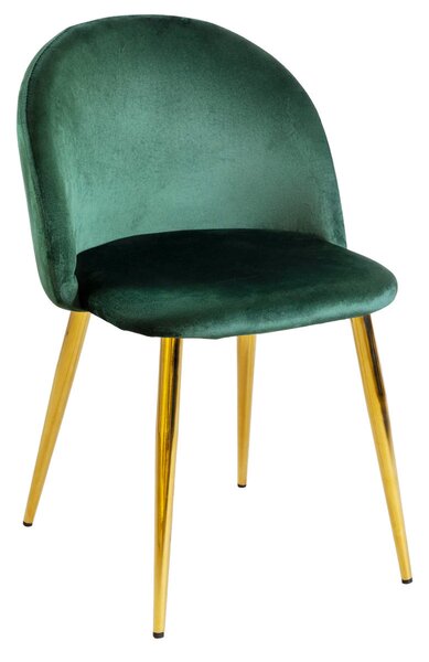 Set 4 Sedie Imbottite 38x43x74 cm in Vellluto Velvet Ottanio e Oro