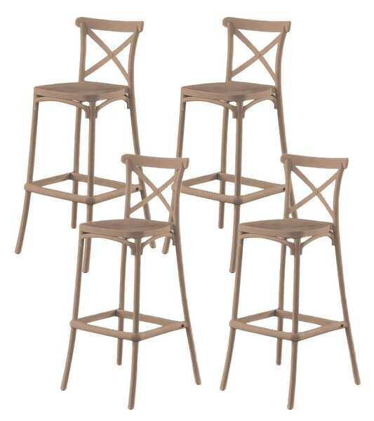Set 4 Sgabelli 40x36x91 cm in Polipropilene Pompei Tortora