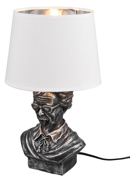 Lampada da Tavolo da Interno Attacco E14 in Ceramica Argento anticato