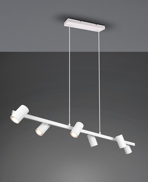 Lampada a Sospensione da Interno Attacco GU10 in Metallo Bianco Opaco