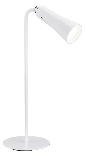 Lampada da Tavolo USB da Interno a LED SMD in Metallo Bianco Opaco
