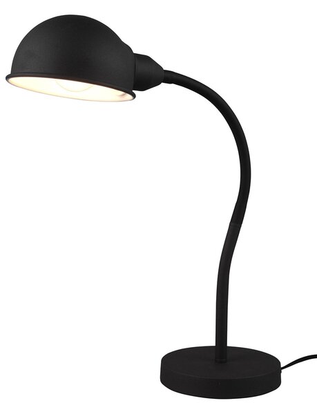 Lampada da Tavolo da Interno Attacco E27 in Metallo Nero Opaco