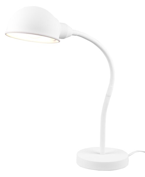 Lampada da Tavolo da Interno Attacco E27 in Metallo Bianco Opaco