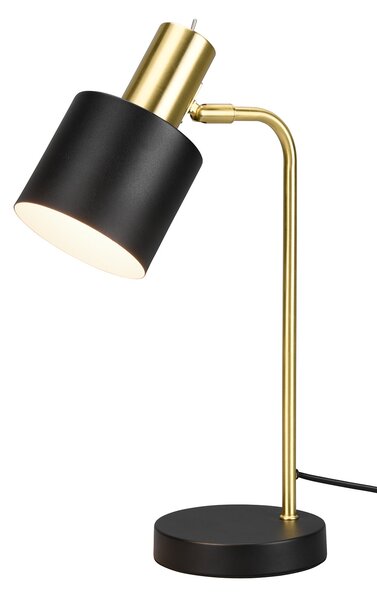 Lampada da Tavolo da Interno Attacco E14 in Metallo NERO-ORO