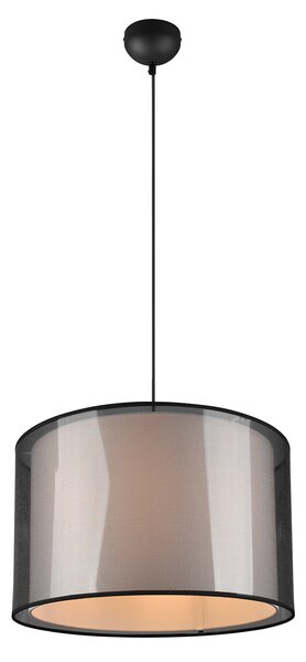 Lampada a Sospensione da Interno Attacco E27 in Metallo Nero Opaco