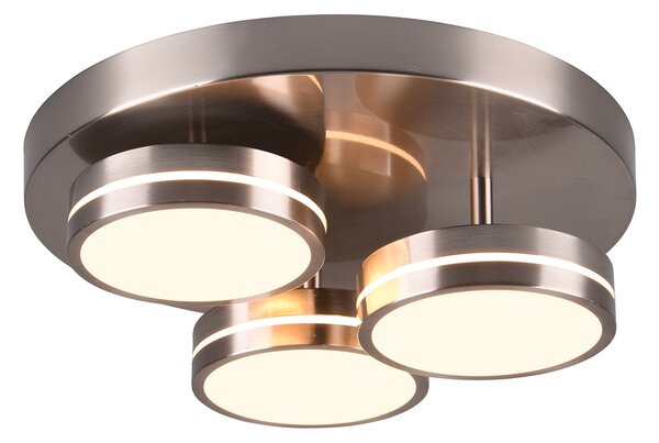Plafoniera da Interno a LED in Metallo Nichel Satinato
