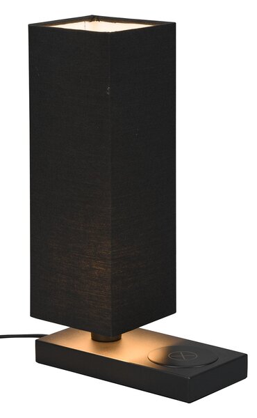 Lampada da Tavolo da Interno a LED in Metallo Nero Opaco