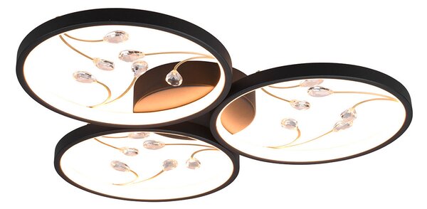Plafoniera da Interno a LED in Metallo Nero Opaco