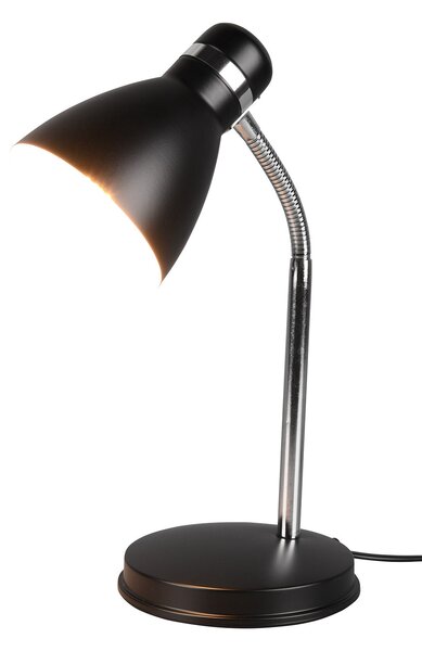 Lampada da Tavolo da Interno Attacco E27 in Metallo Nero Opaco