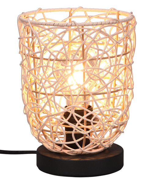 Lampada da Tavolo da Interno Attacco E27 in Tessuto Naturale