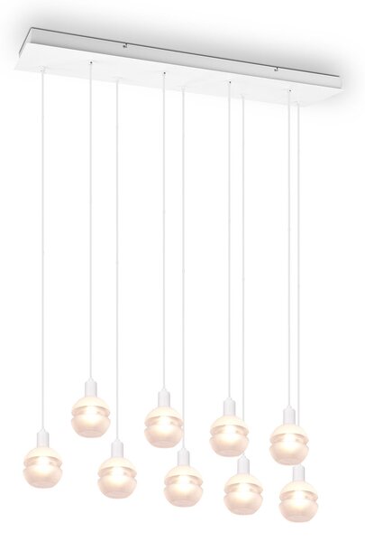 Lampada a Sospensione da Interno Attacco E14 in Metallo Bianco Opaco