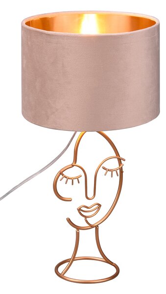 Lampada da Tavolo da Interno Attacco E27 in Metallo Beige