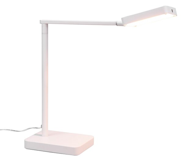 Lampada da Tavolo da Interno a LED in Metallo Bianco Opaco