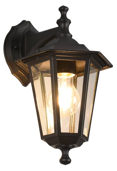 Applique da Esterno Attacco E27 in Alluminio Nero Opaco