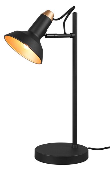 Lampada da Tavolo da Interno Attacco E14 in Metallo Nero Opaco