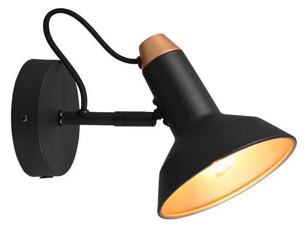 Applique da Interno Attacco E14 in Metallo Nero Opaco
