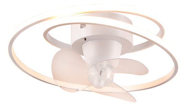 Plafoniera con Ventilatore da Interno a LED Ø50 cm Plastica Bianca