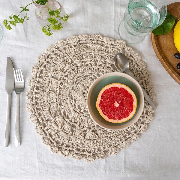 Tovaglietta in misto cotone ø 35 cm Crochet – Rex London