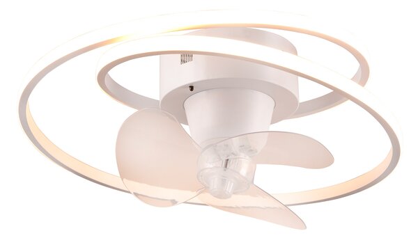 Plafoniera con Ventilatore da Interno a LED Ø50 cm Plastica Bianca