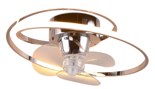 Plafoniera con Ventilatore da Interno a LED Ø50 cm Plastica Cromo
