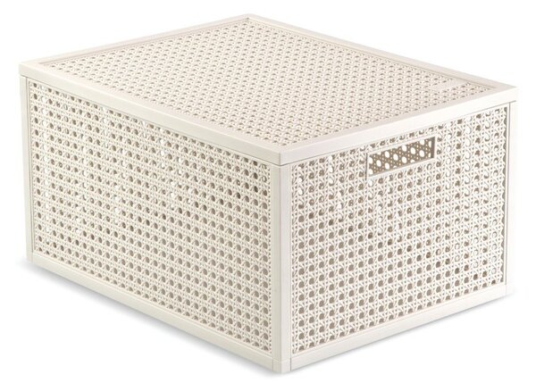 Scatola con coperchio color crema in plastica riciclata 30x38x21 cm Kaya – Curver
