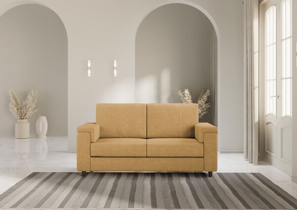 Divano 2 Posti 148x85x85 cm Marrak in Tessuto Ocra