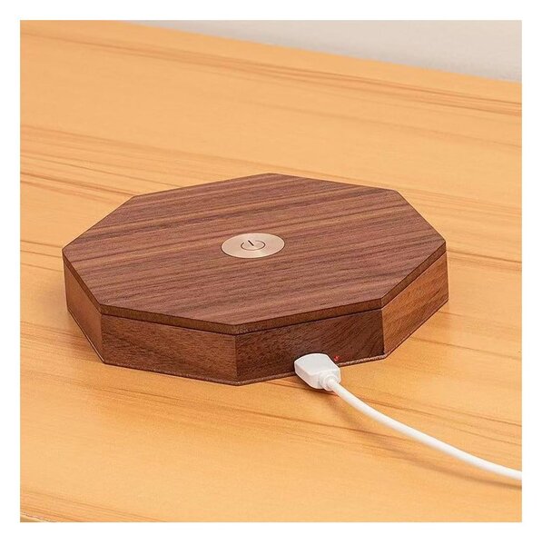 Decorazione luminosa colore naturale scuro con ricarica USB ø 12 cm Twist Hexagon – Gingko