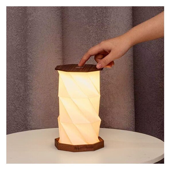 Decorazione luminosa colore naturale scuro con ricarica USB ø 12 cm Twist Hexagon – Gingko