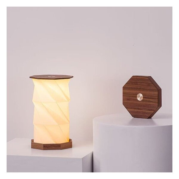 Decorazione luminosa colore naturale scuro con ricarica USB ø 12 cm Twist Hexagon – Gingko
