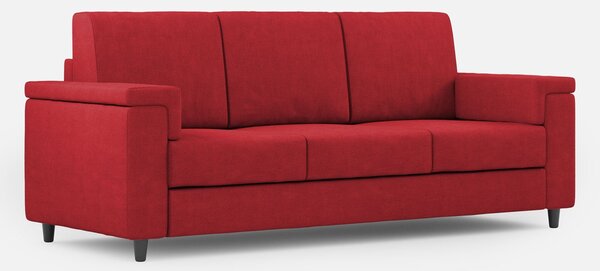 Divano 3 Posti 208x85x85 cm Marrak in Tessuto Rosso
