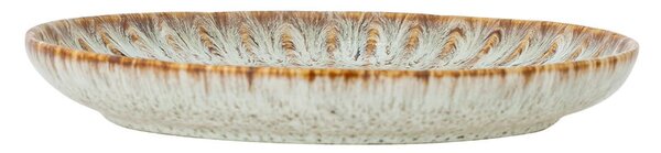 Piatto da portata blu e beige in gres ø 17 cm Fleur – Bloomingville