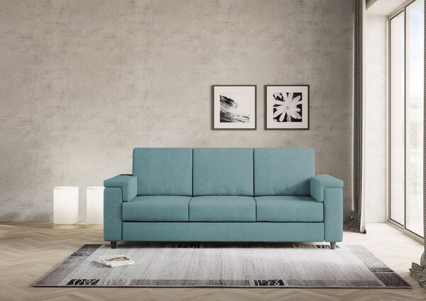 Divano 3 Posti 208x85x85 cm Marrak in Tessuto Petrolio