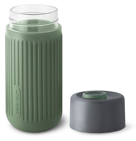 Tazza da viaggio verde in vetro 340 ml – Black + Blum