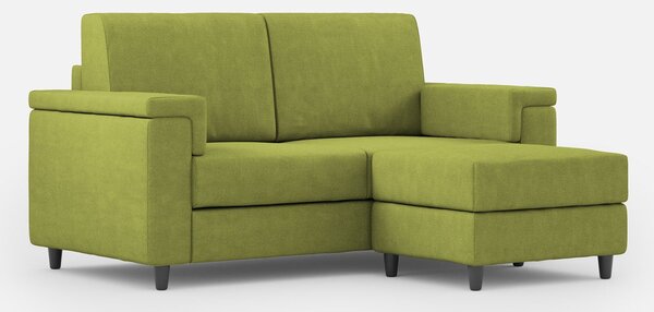 Divano 2 Posti con Pouf 148x155x85 cm Marrak in Tessuto Verde