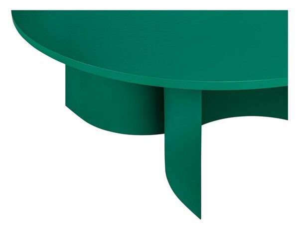 Tavolino da salotto rotondo verde con piano effetto frassino ø 95 cm Gavo – noo.ma