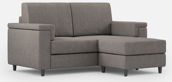 Divano 2 Posti con Pouf 148x155x85 cm Marrak in Tessuto Grigio