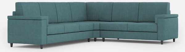 Divano Angolare 6 Posti 286x226x85 cm Marrak in Tessuto Petrolio