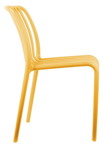 Sedia da pranzo gialla in plastica Glee – Leitmotiv