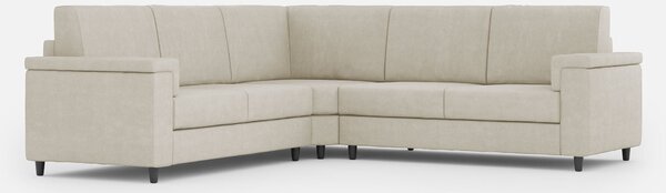 Divano Angolare 5 Posti 226x226x85 cm Marrak in Tessuto Latte