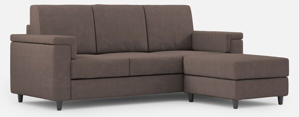 Divano 3 Posti con Pouf 208x155x85 cm Marrak in Tessuto Talpa