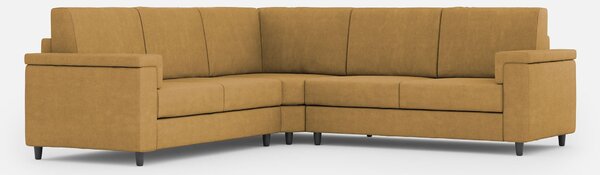 Divano Angolare 5 Posti 226x226x85 cm Marrak in Tessuto Ocra