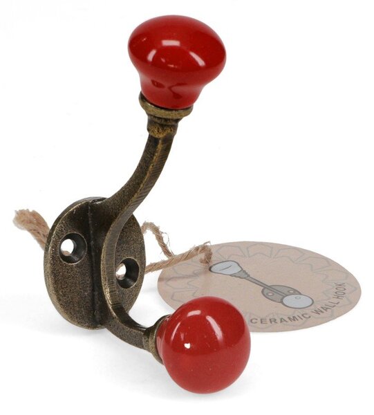 Attaccapanni da parete rosso in metallo 3 cm – Rex London