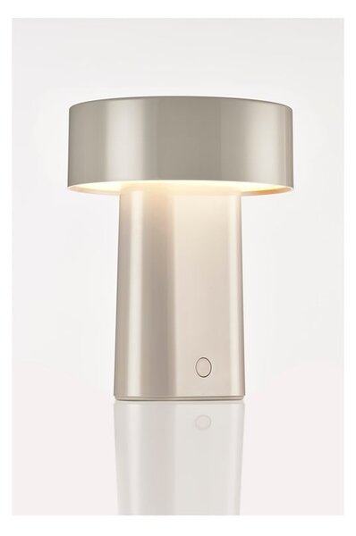 Lampada da tavolo LED greige in plastica (altezza totale 18 cm) Oblong – Zone
