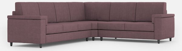 Divano Angolare 6 Posti 286x226x85 cm Marrak in Tessuto Prugna