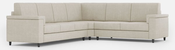 Divano Angolare 6 Posti 286x226x85 cm Marrak in Tessuto Latte